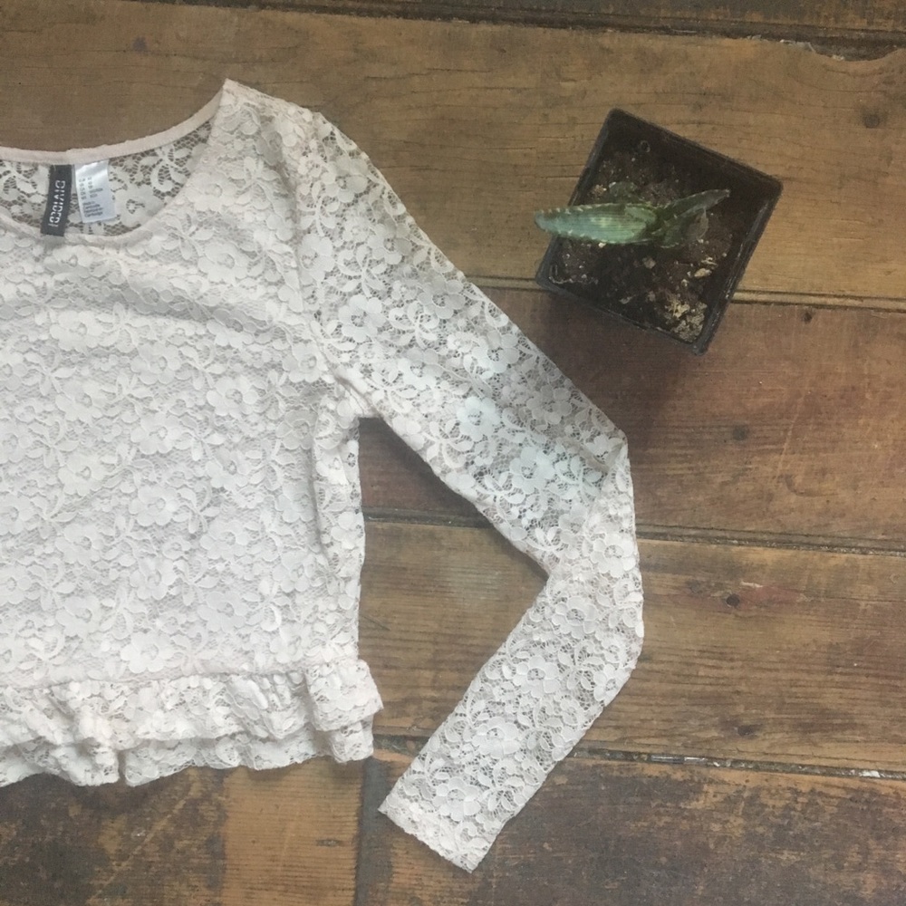 Pink Lace Crop Top
